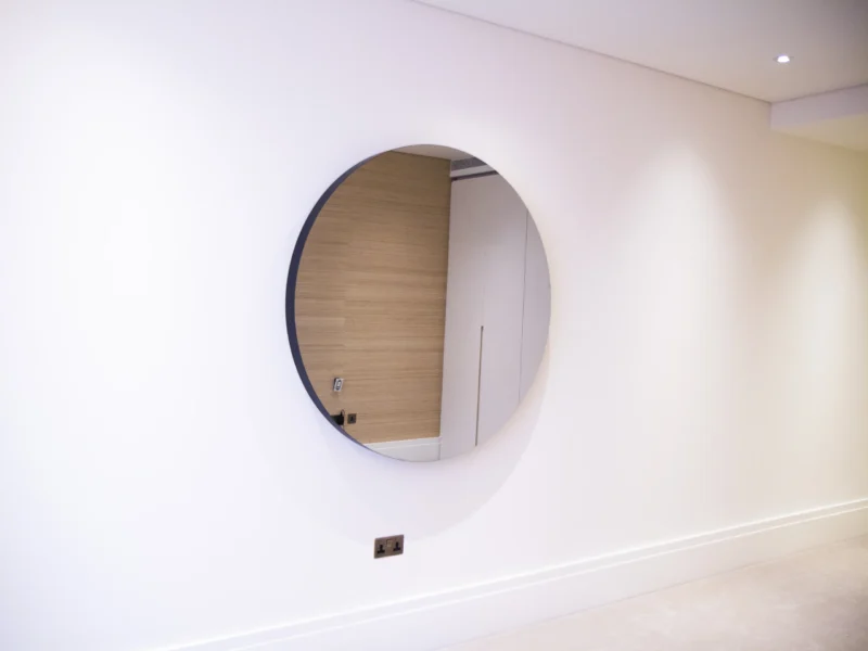 Bespoke Circular Mirror TV Frame TV off