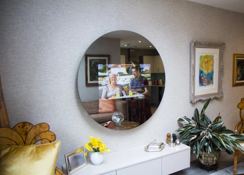 Bespoke Circular Mirror TV on Wall