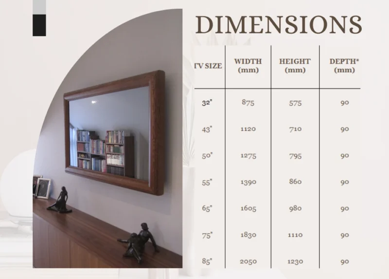 La Classico Mirror TV Dimensions