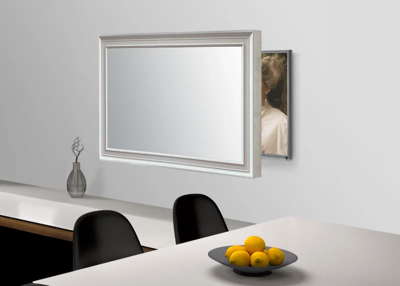 Monaco White Mirror TV Frame