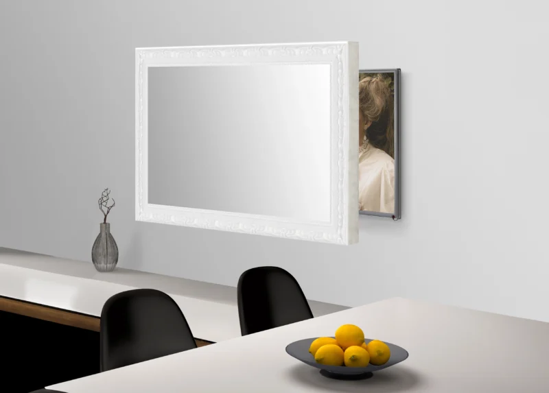 Parma Chabby Chic White Mirror TV Frame