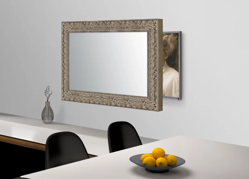 Prague Grey Silver Mirror TV Frame