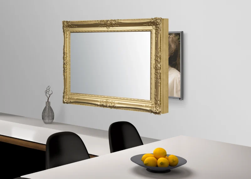 double swept gold Mirror TV Frame