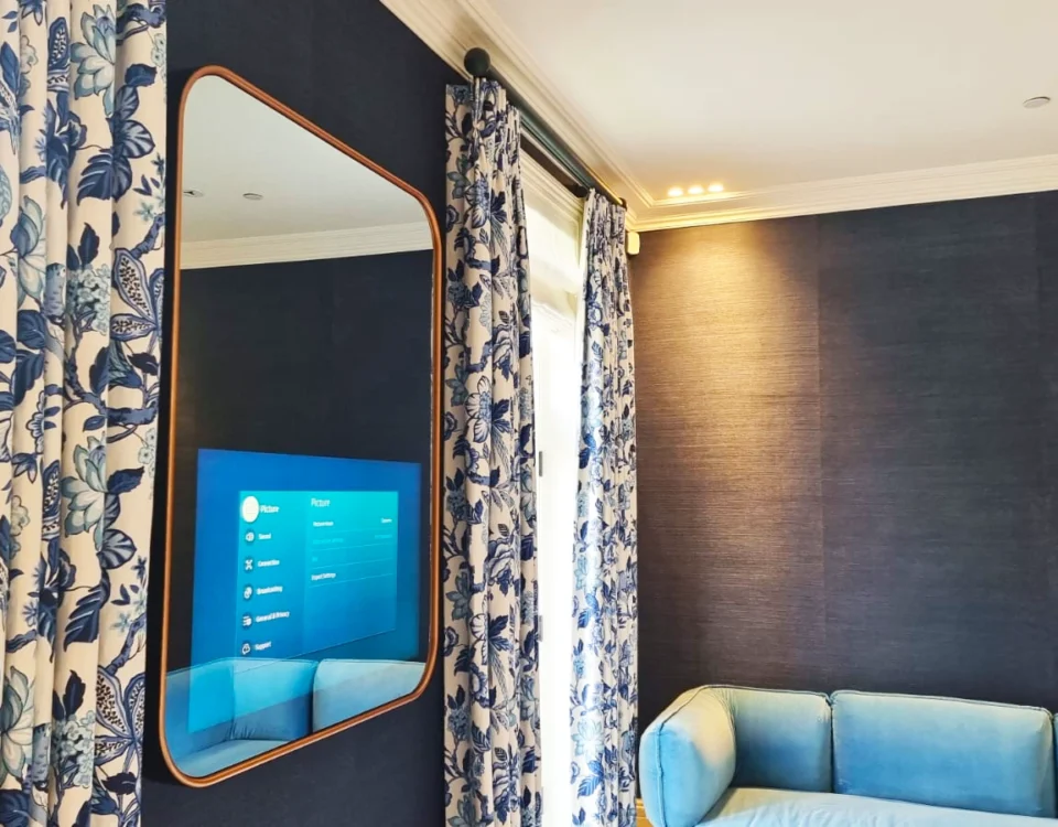 Luxury Bespoke Bronze Mirror TV portrait on