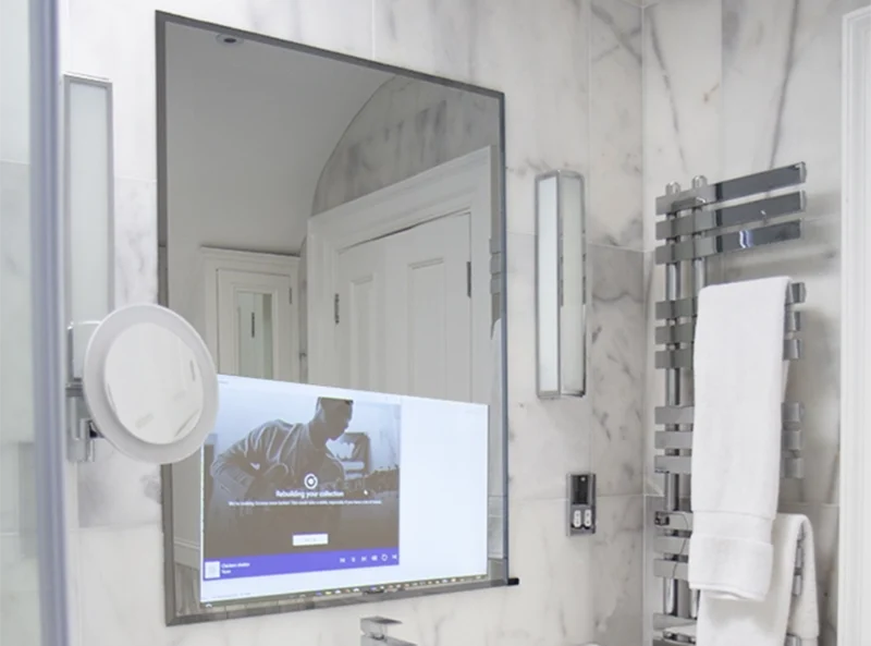 Frameless Bathroom Mirror TV on