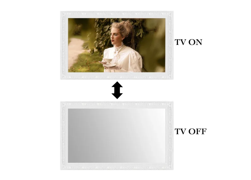 ON-OFF Parma Chabby Chic White Mirror TV Frame