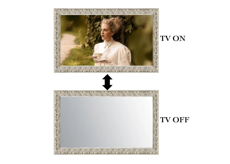 ON-OFF Sevilla Slim White Silver Mirror TV Frame