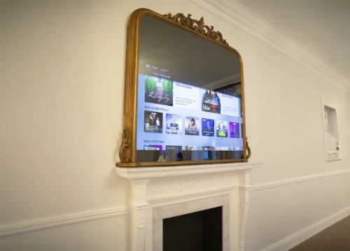 Overmantel Mirror TV Antique Gold Finish The Louis Philippe