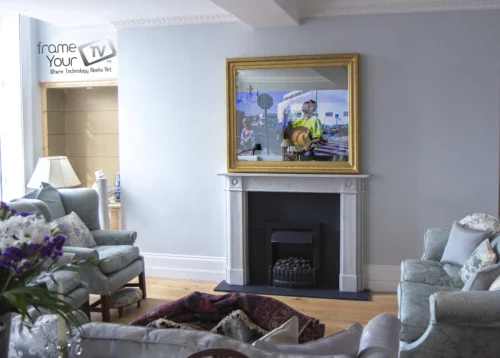 Bespoke Regency Gold Square Mirror TV Frame