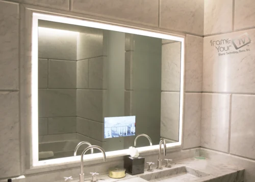 Hotel Bathroom Mirror with 13 inch Bathroom TV